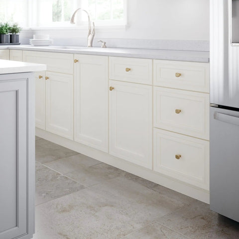 Champagne Bronze Gold Cabinet Knobs 10 Pack One And One Quarter Inch Beveled Hardware For Kitchen Cabinets Cupboards Dressers And Bathroom Vanities Freshen Up Your Space With Easy Install Durable Finish And Classic Look on white cabinets