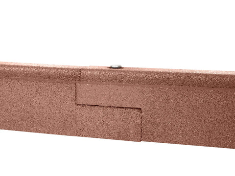 Close-up of Flexible Rubber Playground Border Edging Kit Interlocking 6 Ft Long 4 Inch High in Neutral Brown color
