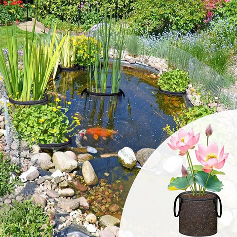 4 Pack Aquarium Plant Baskets Mesh Water Planting Bags Foldable For Hydroponics And Pond Use surrounding plants in pond