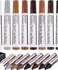 17 Piece Quick Fix Furniture Repair Kit With 8 Touch Up Markers And 8 Wax Sticks Plus Sharpener For Wood Scratches And Stains