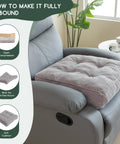 Senior Friendly Tufted Corduroy Recliner Cushion 20x20x4 Inches High Density Foam Square Seat Pad on a recliner
