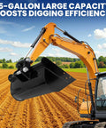 Flat Backhoe Bucket No Teeth 19.7 Inch For Mini Excavators 500mm in use on an open field for efficient soil digging
