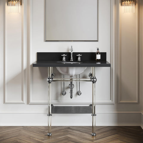 Heritage Widespread Lavatory Faucet With Adjustable 8 To 16 Inch Center, Polished Chrome Finish, Built To Last Brass Construction