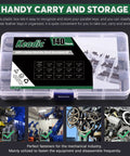Front view: Keadic 140-piece carbon steel parallel key set in clear plastic case; includes 8,10,12,16,20,25,30mm keys.