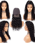 180 Density HD Lace Front Wig 13x4 Glueless Brazilian Virgin Remy Human Hair Deep Wave Frontal With Pre Plucked Baby Hair Natural Black