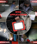Ridiculously Bright 100W 10000LM Cordless Work Light For Milwaukee 18V Tools with 48 LED beads, used in various settings