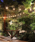 30 Foot Outdoor String Lights With 10 Incandescent Sockets Dimmable Weather Resistant Black Wire Hangout Ready Patio Backyard Deck