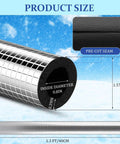 Product size diagram of 30 Pack Pipe Insulation Foam Tubes Three Quarters Inch Self Adhesive Exterior Pipe Insulation Wrap with dimensions.