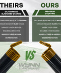 Comparison of oil tempered blackened springs vs Heavy Duty 180 Lb Garage Door Extension Springs Two Pack With Double Loop Design And Precision E Coating For Rust Proof Durability Fits Garage Door Replacement Hardware Up To 30,000 Cycles Gold