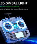 Boxer ELRS 2.4GHz 16 Channel Hall Gimbals Radio Controller with LED lights, transparent white