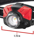 Dual Color LED Headlamp With Twist Focus, 700 Lumen White And Red Beams, Crisp, Clear Light With Seamless Transition From Close Light