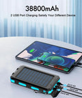 Ultra Portable 38800mAh Solar Charger Power Bank charging tablet and phone, USB C input output, waterproof backup battery