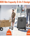 Dolly cart with wheels; 800 lb capacity; 2-in-1 folding hand truck; stainless steel heavy-duty.