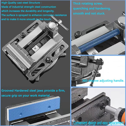 Beefy 4.2 Inch Quick Release Workbench Vise Clamp Portable Heavy Duty Vice For Drill Press With 110 Degree Swivel Base Cast Steel