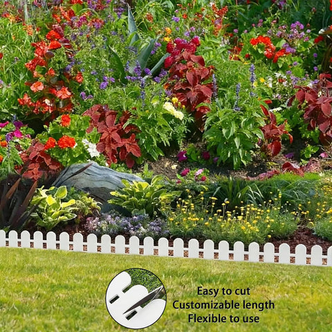 66 Feet Long Five Point Five Inch High Landscape Edging Border With 100 Spikes Flexible Plastic No Dig for Garden