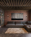 Living room with Vintage Edison Vibe Two Light Bathroom Vanity Wall Sconce In Black Finish With Industrial Water Pipe Design
