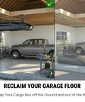 Garage Ceiling Cargo Hoist With Metal Pulley System Capable Of Holding 150 Lbs 5.5 Inch Low Profile Storage Lift