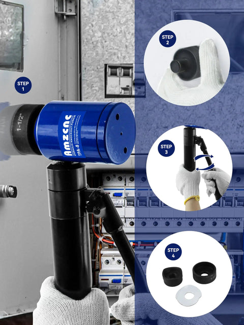 8 Ton Hydraulic Knockout Punch Kit For Half To Two Inch Conduit Built Like A Tank Includes Six Die Sets With 360 Degree Swivel Head