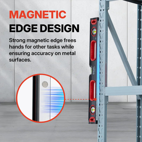 Heavy Duty 48 Inch Aluminum Box Level Featuring A Nifty Magnetic Base For Spot On Plumb And Level Reads Vertical Horizontal Vials Hang Loop The Go To Tool For Framing Carpentry Plumbing Construction Sites