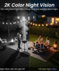 Comparison of night vision with and without 100 Percent Wireless Solar Powered Outdoor Security Cameras With 2K Color Night Vision