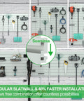 Heavy Duty PVC Slat Wall Panels 4x2 Ft Garage Organizer System Interlocking Slatwall Sheets For Workshop Tool Storage