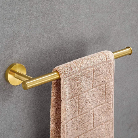 Brushed Gold 5 Piece Bathroom Hardware Set Wall Mounted With 18 Inch Towel Bar Durable SUS304 Stainless Steel Modern Style