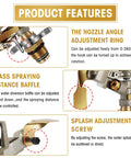 Heavy Duty Brass Impact Sprinkler Heads With Adjustable 360 Degree Coverage For Lawns And Gardens 9 Pack features adjustable nozzle and splash control.