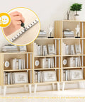 Heavy Duty Adjustable Shelf Brackets Rock Solid Wall Mount Shelf Standards Rustproof Stainless Steel Closet Organizers 40 Inch 8 Pack fixed to shelves with books and decor.