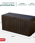 71 Gallon Outdoor Resin Storage Box For Patio Cushions And Throw Pillows, Garden Tools, Pool Floats, All Weather Brown Chest