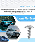 Stainless Steel License Plate Screws Set Eight Pack For Front And Rear Plates Rattle Proof And Rustproof Hardware With Subaru Cars