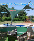 90 Percent Blackish Green Shade Cloth 6.5x10 Ft Beefy HDPE Shade Net providing over 90% shading effect in various outdoor settings.