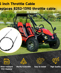 Go Cart Throttle Cable Kit 75 Inch For Predator 212cc 196cc VM22 VM24 GX160 GX200 Manco ASW with go-kart in background