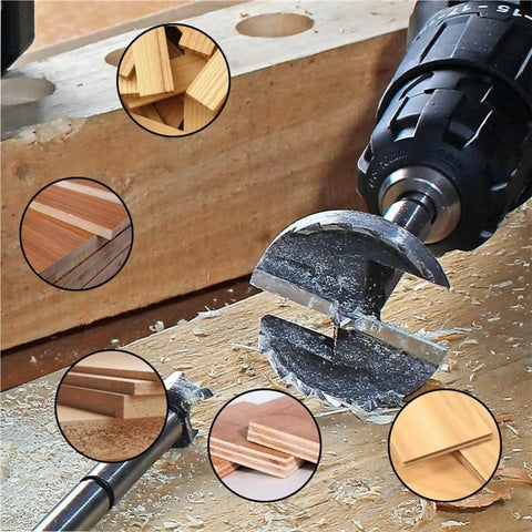 Grab These 5 PCS Forstner Drill Bits With Self Centering Design For Easy Wood Boring. Forstner bit drilling flat-bottom holes in wood