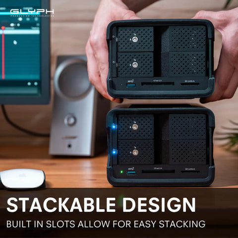 32TB RAID Thunderbolt 3 Desktop Storage With Dual 16TB Drives, USB C Gen 2 Support, Mac And Windows Ready For 8K Filmmaking And VFX, Beast Pro Grade Storage With Certified Cables For Seamless Setup stackable dual-drive unit