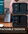 Heavy Duty 48TB Thunderbolt Three Desktop Raid Storage Array With Enterprise 7200RPM Drives stacked showing built-in slots.