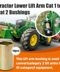 Universal Lower Lift Arm Bushing for Quick Hitch Adapts Cat I to Cat II Implement Linkage No Play Connection Fits Tractor Attachments Replaces Multiple Part Numbers 10 Pieces Set, 10pcs bushing
