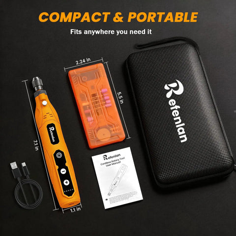 Cordless Mini Rotary Tool Kit 4V 23000RPM With LED Light 5 Speed 2000mAh Battery 79 Pcs Accessories in case