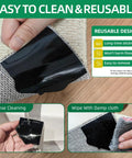 8 Pack Non Slip Rug Pads With Double Sided Adhesive Extra Thick 2Mm Grid Grip Rug Underlay showing easy to clean and reusable features