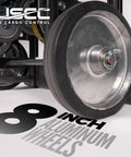 Heavy Duty Appliance Dolly With Stair Climber And Kickback Wheels 1200 Lbs Capacity with close-up on 8-inch aluminum wheel