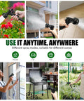 Stainless Steel Garden Hose 50 Ft Heavy Duty With 10 Function Nozzle used for various household tasks and gardening