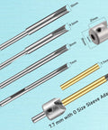 Seven Piece Pencil Trimmer Kit For Pen Turning Pro Grade Precision Cutter System with shafts, cutter, and sleeve