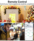 Smart Plug 4 Pack 2.4GHz WiFi Only Remote Control And Timer with Christmas lights and remote app interface display