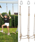 Backyard Ninja Rope Bridge Ladder for Obstacle Course Training Includes 3 Delta Carabiners Perfect for Ninja Warrior Practice