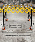 Heavy Duty Table Saw Outfeed Roller Conveyor Table With Adjustable Height Range From 30 To 50 Inches And Lockable Casters for stable support on uneven surfaces.
