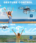 Dope GPS Drone With 2K Camera For Grownups controlled by gestures for photo and video, shown hovering above woman in open field.