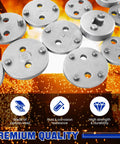 DASBET 24pc heavy-duty disc brake caliper tool set components; round silver plates with holes and pegs