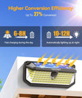 Breezy Outdoor Solar Flood Lights Led 4200 Lumen Waterproof with 300 Degree Wide Angle and 3 Lighting Modes Motion Sensor 2 Pack on rooftop