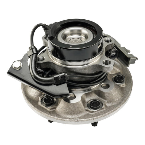 Front view of Front Left Wheel Bearing Hub Assembly With ABS Fits Chevy Colorado 2004 2008 RWD Six Lug Premium Quality Axle Hub.