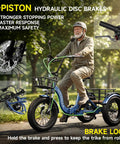 Beast Fat Tire Electric Trike For Adults With 750W Motor Peak 1350W, 52V 25Ah Removable Battery, 50 Mile Range, 7 Speed, 4 Piston Hydraulic Brakes, Cargo Rack, Blue on park path