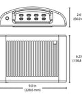 Dimensions and layout of Hardy Emergency Lighting Fixture With 90-Minute Battery Backup, 3000K Soft White Or 5000K Daylight.